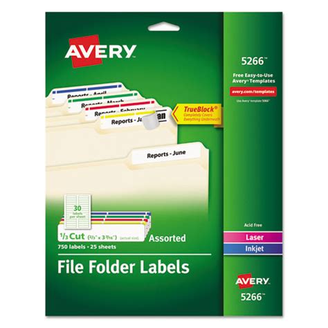 When the file folder label template was used, the rest from the labeling process can end up being templates are suggestions just, you ought to expect to have to make minimal adjustments just before. AVE5266 Avery Permanent File Folder Labels - Zuma