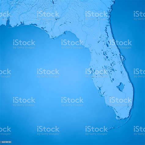 Florida State Usa 3d Render Topographic Map Blue Stock Photo Download