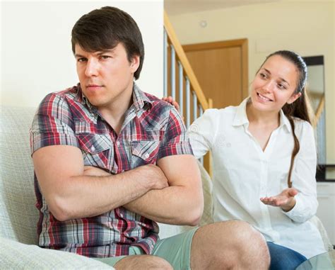Woman Consoling The Depressed Man Stock Image Image Of Making