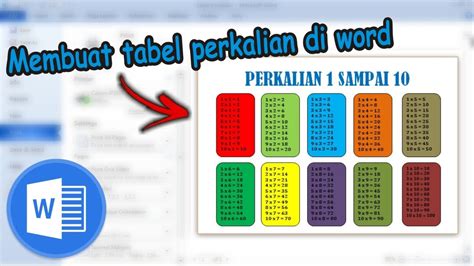 Cara Membuat Tabel Perkalian Sampai Di Microsoft Word The Best Porn