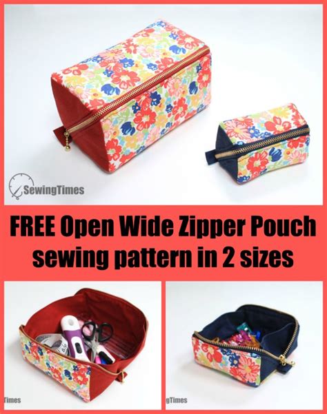 Free Open Wide Zipper Pouch Sewing Tutorial In 2 Sizes With Video Sew