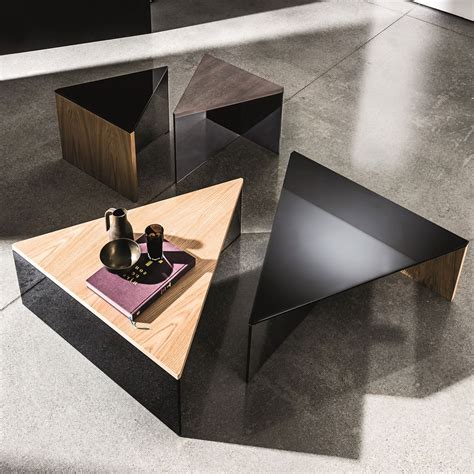 Wooden centre table designs with glass top 2018. Regolo Triangular Glass and Wood Coffee Table - Klarity ...
