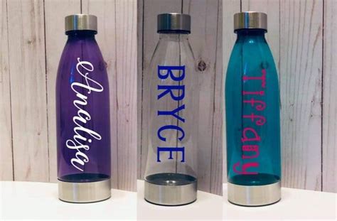 Water Bottle With Name Choose Your Font And Color Personalized Water