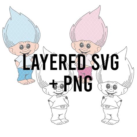 Trolls Svg Layered By Colour Png Cricut Silhouette Etsy Ireland