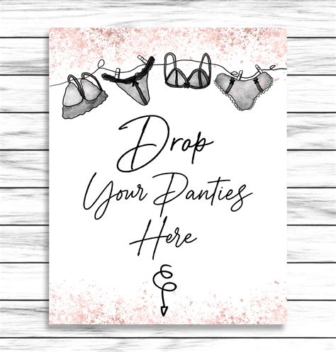 drop your panties sign printable lingerie shower sign panty game sign panty drop
