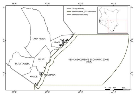 1 Map Of The Kenya Coast Showing The Coastal Counties And The Kenyan