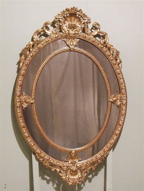 Antiques Atlas Large French Gilt Oval Wall Mirror C1880