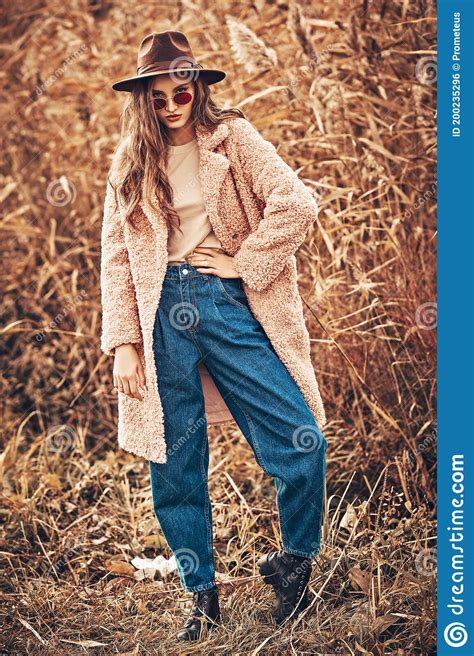 Fashionable Young Woman Stock Photo Image Of Outdoor 200235296