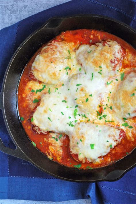 (the recipe can be prepared up to this point, covered, and refrigerated up to 8 hours ahead of. Easy Baked Chicken Parmesan recipe- Amee's Savory Dish