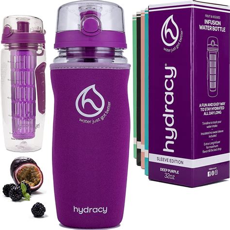 Hydracy Fruit Infuser Water Bottle 1litre Sport Bottle With