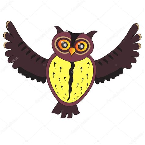 Cartoon Flying Owl Vector Version — Stock Vector © Silversky2212