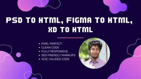 Convert Psd To Html Xd And Figma To Html Css Bootstrap Tailwind
