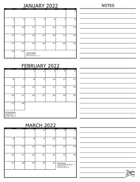 3 Month Printable Calendar 2022 Printable World Holiday