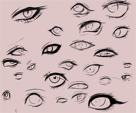Variety Of Anime Eye Sketches