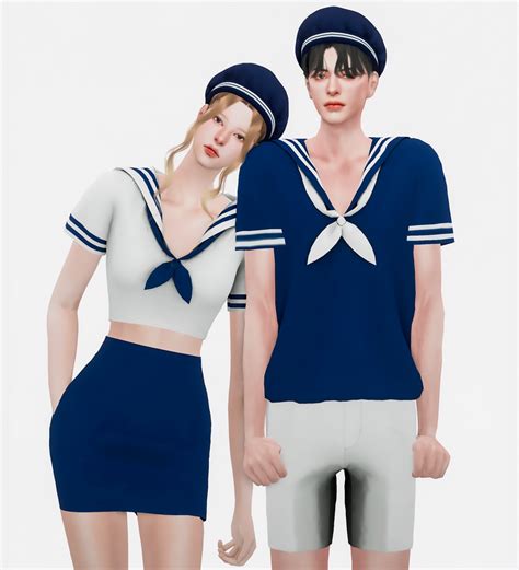 Sims 4 Cc Sailor Outfit Male And Female Sfs Sailor Outfits Sims 4 Cc Outfit Male
