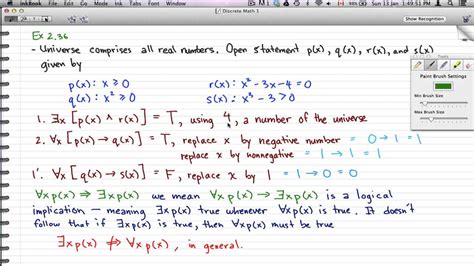 Discrete Math 1 Tutorial 38 Quantifiers Example Youtube