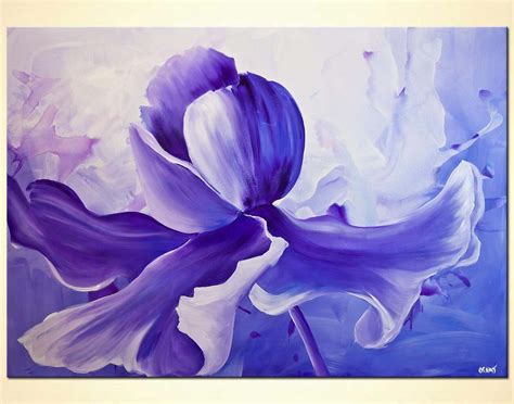 Painting For Sale Modern Purple Iris Flower Painting 7826