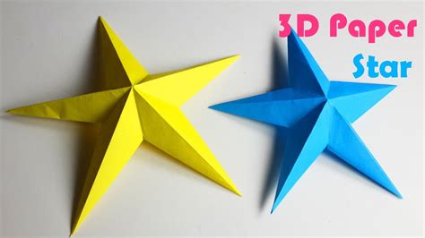 How To Make Simple 3d Paper Stars Diy Paper Crafts Youtube