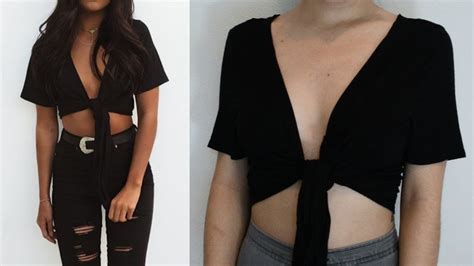 Plan b gives you the perfect tutorial for transforming a plain old blouse into an adorably trendy cut out creation. EASY DIY NO SEW TIE CROP TOP, Diy Clothes