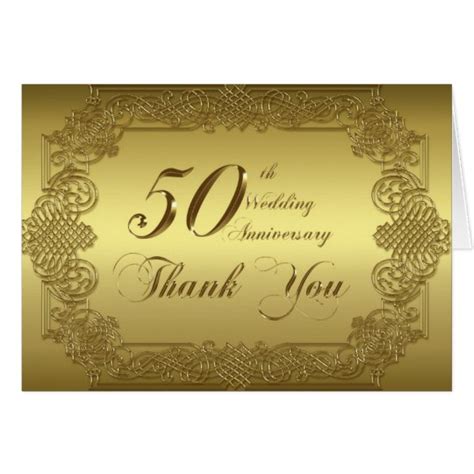 50th Wedding Anniversary Thank You Note Card