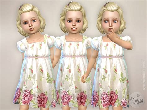 The Sims Resource Roses Toddler Dress By Lillka • Sims 4 Downloads