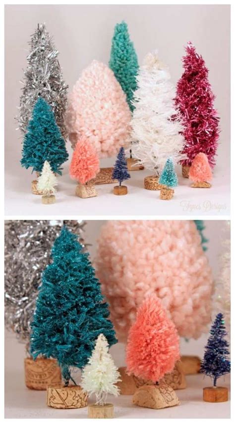 Handmade Bottle Brush Trees With Yarn Twine Garland And Rope Fynes