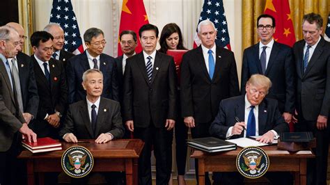 Trump Signs China Trade Deal Putting Economic Conflict On Pause The New York Times