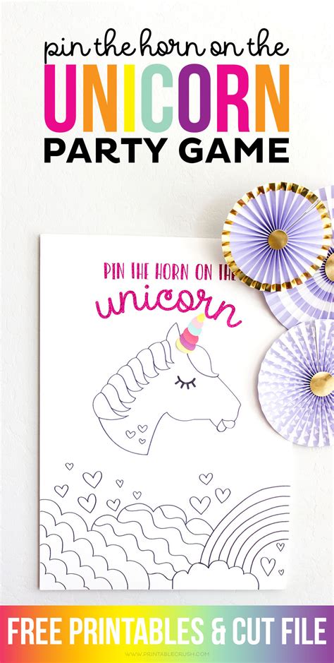 Pin The Horn On The Unicorn Party Game Printable Crush