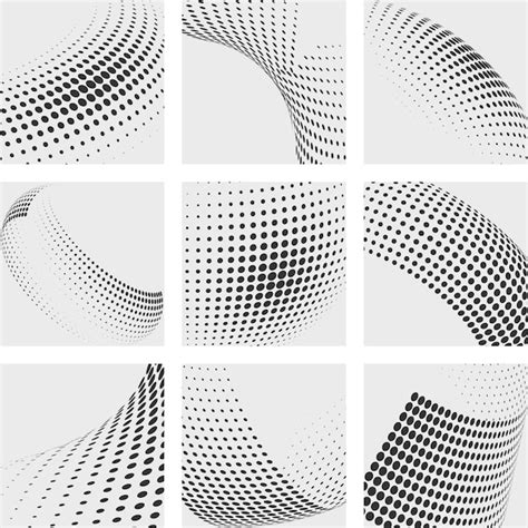 Free Vector Halftone Dots Vector Abstract Backgrounds Set Dot