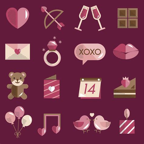 Valentines Icons Set Vector Download Free Vectors Clipart Graphics
