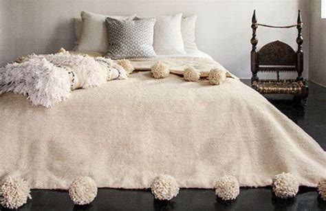 Moroccan Pom Pom Blanket X Large King Bed Size Bedspread Etsy Moroccan Pom Pom Blanket