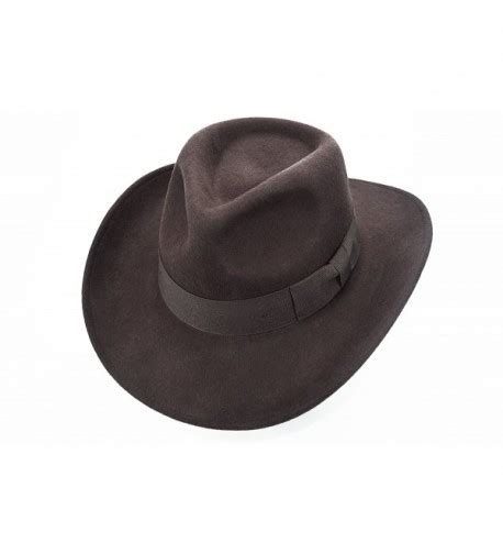 Mens Wool Crushable Indiana Jones Outback Safari Fedora Cowboy Western