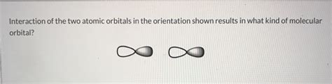 Solved Interaction Of The Two Atomic Orbitals In The Chegg Com