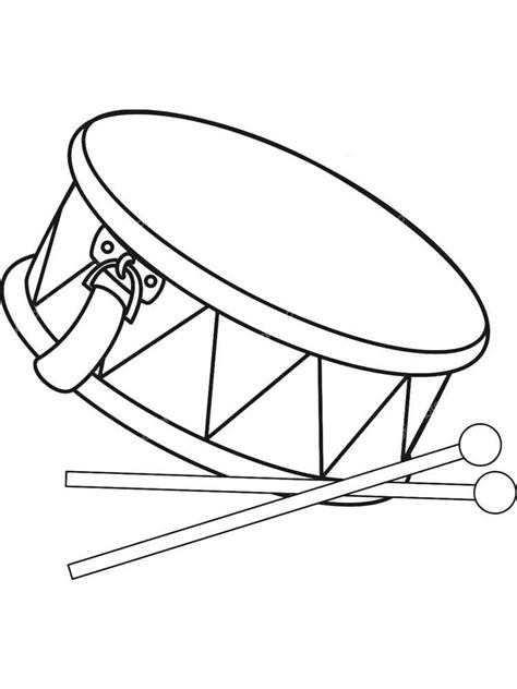 Drum Coloring Pages Instruments Musical Drums Instrument Drawing