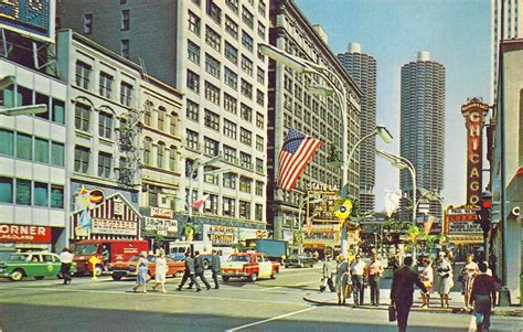 Postcard Chicago State Street S From Randolph Many Signs Note Old Style