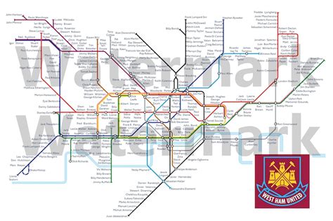 West Ham United London Underground Map Etsy