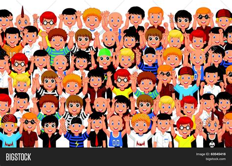 Crowd People Cartoon Cheering Vector And Photo Bigstock