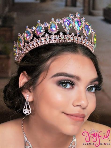 275 Rose Gold Crystal Tiara T165rg Quinceanera Tiaras Quinceanera