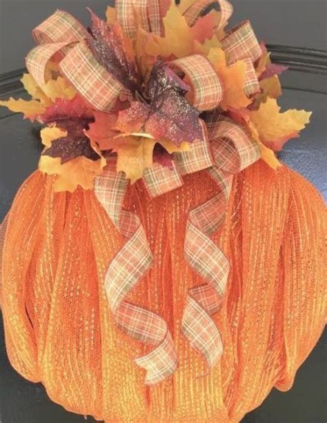 Diy Deco Mesh Pumpkin Wreath Grace Monroe Home Pumpkin