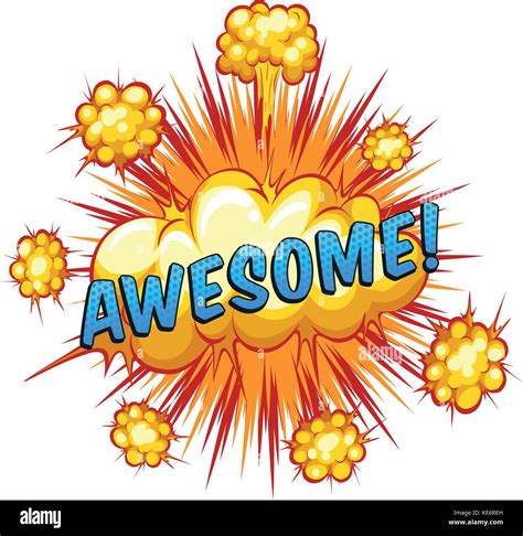 Word Awesome With Cloud Explosion Background Stock Vector Image And Art