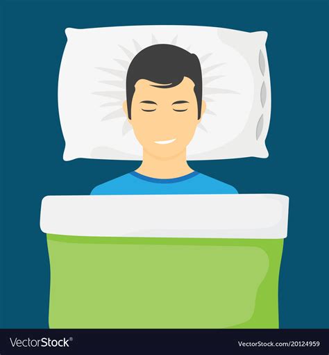 Man Is Sleeping In His Bed Royalty Free Vector Image