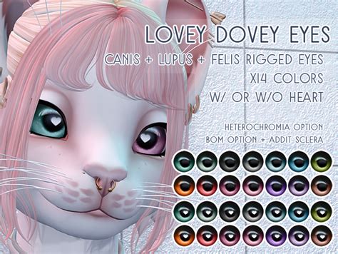 second life marketplace wickedpup lovey dovey eyes rigged canis lupus felis