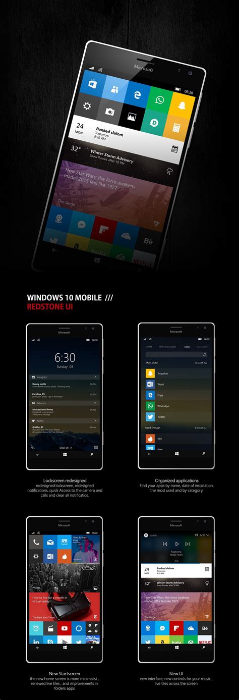 Windows 10 Mobile Redstone Ui Reimagined