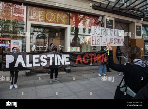 London, UK. 11th May, 2021. Activists from Palestine Action protest