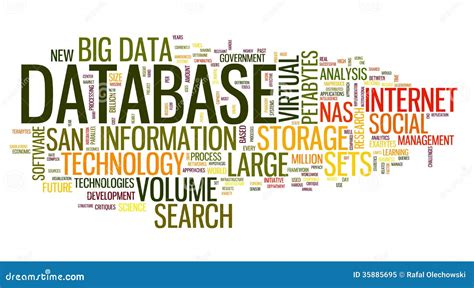 Database Concept In Word Cloud Stock Illustration Illustration Of