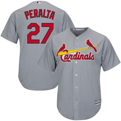 Majestic Jhonny Peralta St Louis Cardinals Gray Official Cool Base
