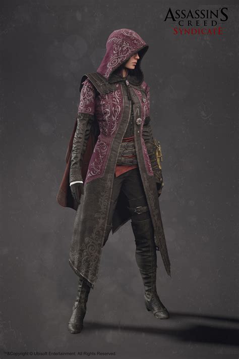 Image Acs Evie Frye Nightshade Cloak Model Front View
