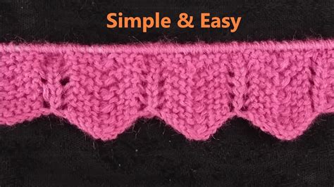 Easy Border And Sweater Design Knitting Scallop Border Youtube