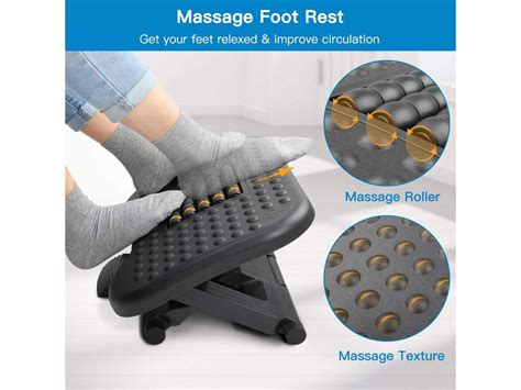 Ergear Footrest Under Desk Adjustable Foot Rest With Massage Texture