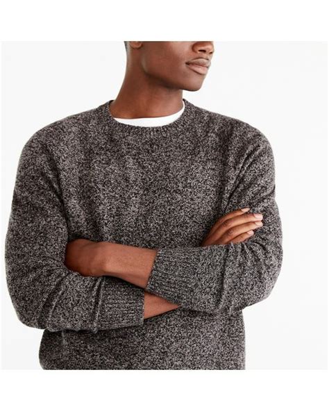 Jcrew Crewneck Sweater In Supersoft Wool Blend In Gray For Men Lyst